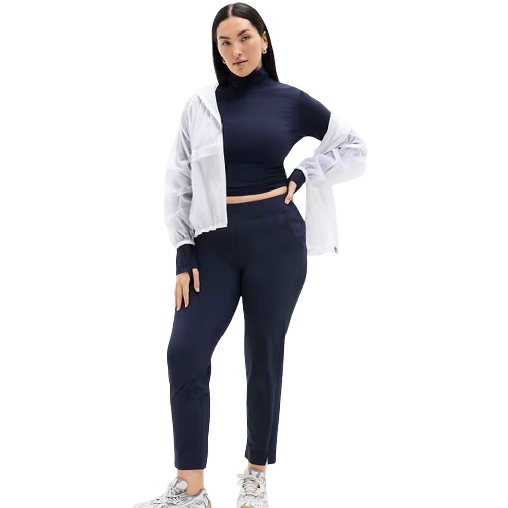 Athleta Brooklyn Mid Rise Ankle Pant Navy Blue Lightweight Comfy 2025 Size 18